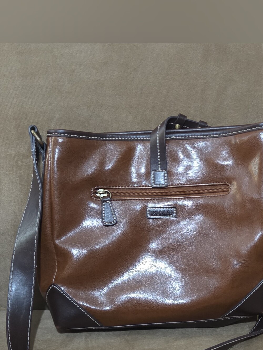 Relic Shoulder Bag Purse Two Tone Brown With Strap Hobo